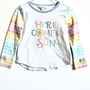 Matilda Jane Here Comes the Sun Long Sleeve Tee with Pastel Colors Size 2